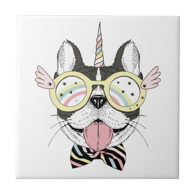 French Bulldog Unicorn Tile (Front)