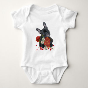 FRENCH BULLDOG VALENTINE APPAREL BABY BODYSUIT