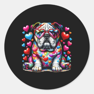 French Bulldog Valentine Bulldog Mom Lover Dogs Classic Round Sticker