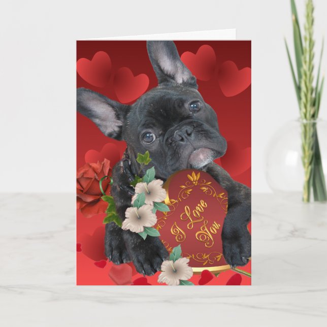 French Bulldog Valentine Cards (Front)
