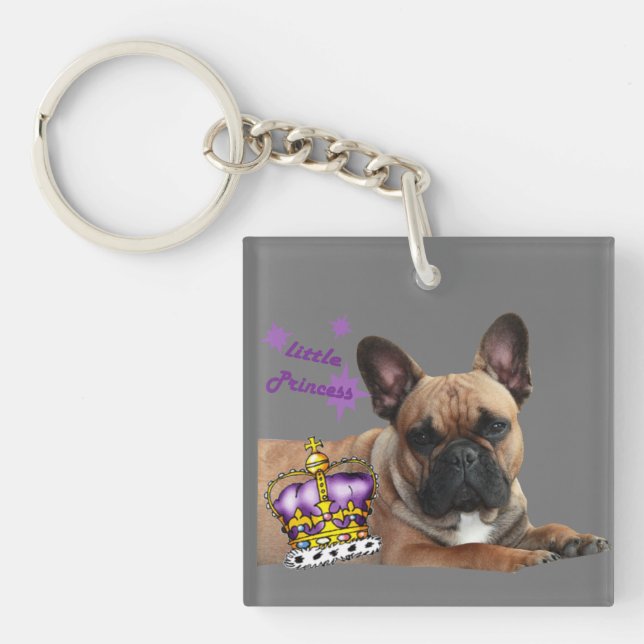 French Bulldog Valentine's Day French Bulldog Keychain (Front)