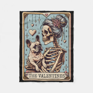 French Bulldog Valentines Day, Frenchie Mom Tarot Fleece Blanket