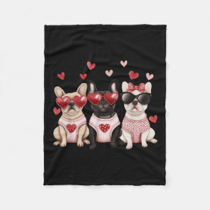 French Bulldog Valentines Day Heart Pet Dog Animal Fleece Blanket