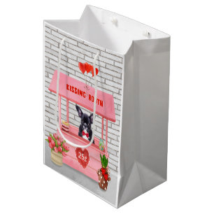 French Bulldog Valentine's Day Kissing Booth Medium Gift Bag