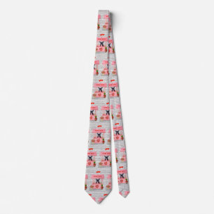 French Bulldog Valentine's Day Kissing Booth Tie