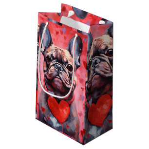 French Bulldog Valentines day Small Gift Bag