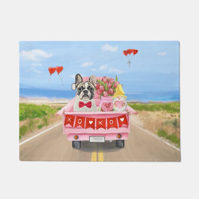 French Bulldog Valentine's Day Truck Doormat (Front)