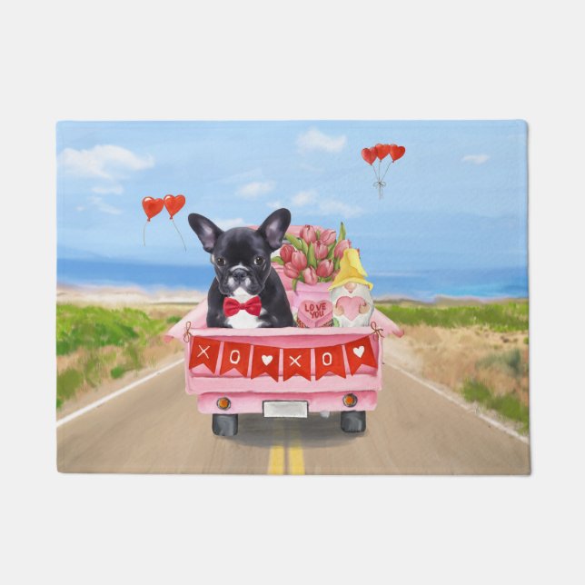 French Bulldog Valentine's Day Truck Doormat (Front)
