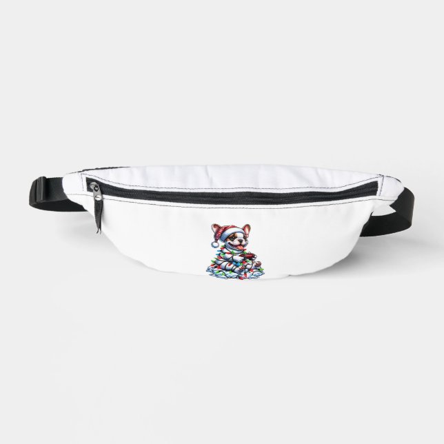 French Bulldog Video Game Controller Light Snow Sa Fanny Pack (Front)
