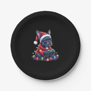 French Bulldog Video Game Controller Light Snow Sa Paper Plate
