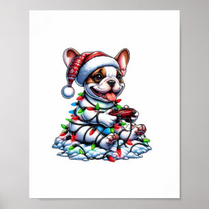 French Bulldog Video Game Controller Light Snow Sa Poster