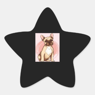 French Bulldog Watercolor   Dog Lover Gifts Star Sticker