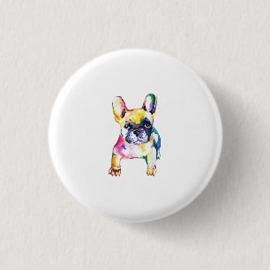 French Bulldog Watercolor Hand Draw For Dog Lover 1 Inch Round Button