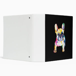 French Bulldog Watercolor Hand Drawing Gift Binder
