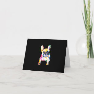 French Bulldog Watercolor Hand Drawing Gift Card