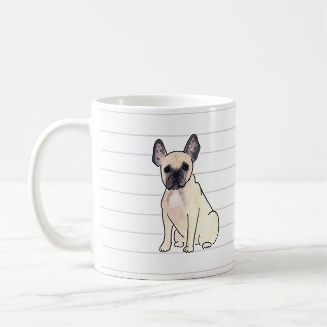 French Bulldog Watercolor Mug (Left)