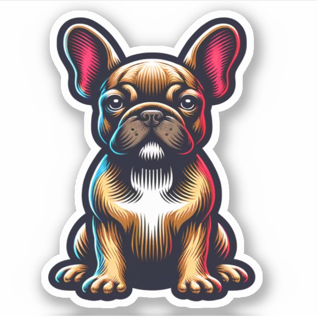 French Bulldog Waterproof Dog Sticker (Front)