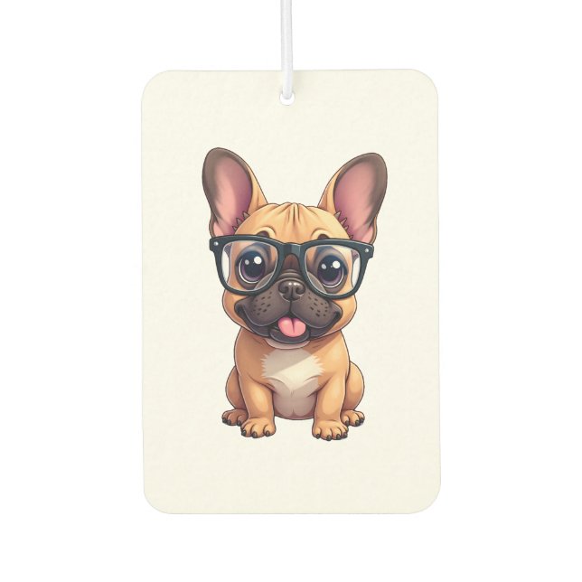 French Bulldog Wearing Glasses Air Freshener (Front)