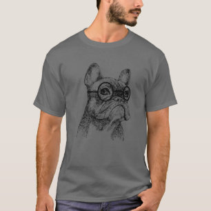 French Bulldog Wearing Glasses Frenchie Mom Dad T-Shirt