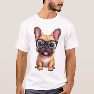 French Bulldog Wearing Glasses T-Shirt