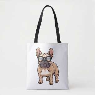 French Bulldog Wearing Glasses  Tote Bag