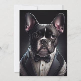 French Bulldog Wearing Tuxedo Thank You Card