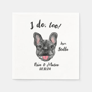 French Bulldog Wedding Cocktail Napkin