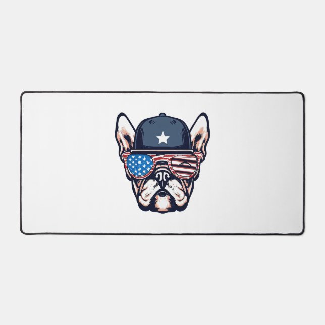 French Bulldog Weekend Party 4th of July Desk Mat (Front)