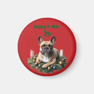 French Bulldog Weihnachten Weihnachtskranz Magnet