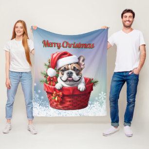French Bulldog Weihnachtskorb  Christmas  Fleece Blanket