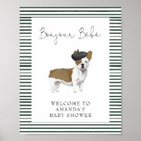 French Bulldog Welcome Baby Shower Poster