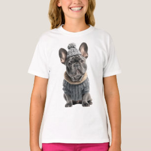 French Bulldog Winter Style Kids T-Shirt