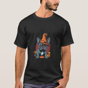 French Bulldog Witch Hat Halloween Costume Dog Lov T-Shirt