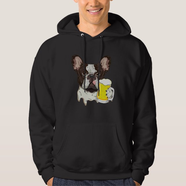 French Bulldog with Beer Hoodie (Front)