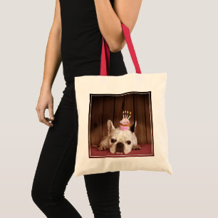 French Bulldog With Birthday Cupcake Tote Bag