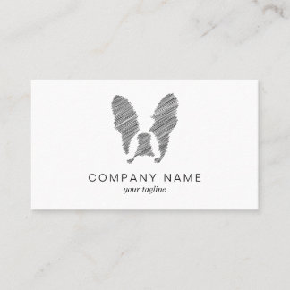 French Bulldog with Black Scribble  Business Card