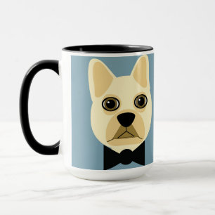 French Bulldog with bowtie blue Mug