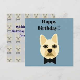 French Bulldog with bowtie Card