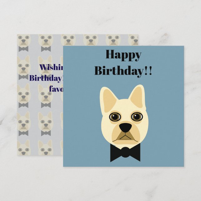 French Bulldog with bowtie Card (Front/Back)