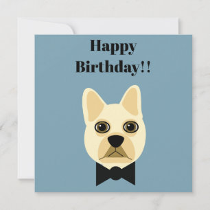 French Bulldog with bowtie Card