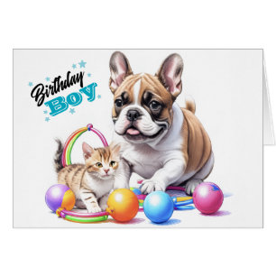 French Bulldog with cat
