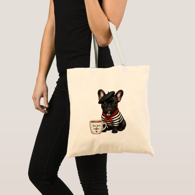 French Bulldog with coffee Tote Bag (Front (Product))