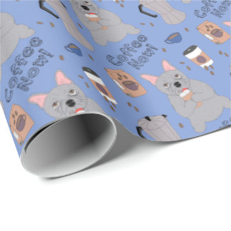 French Bulldog with Coffee Wrapping Paper