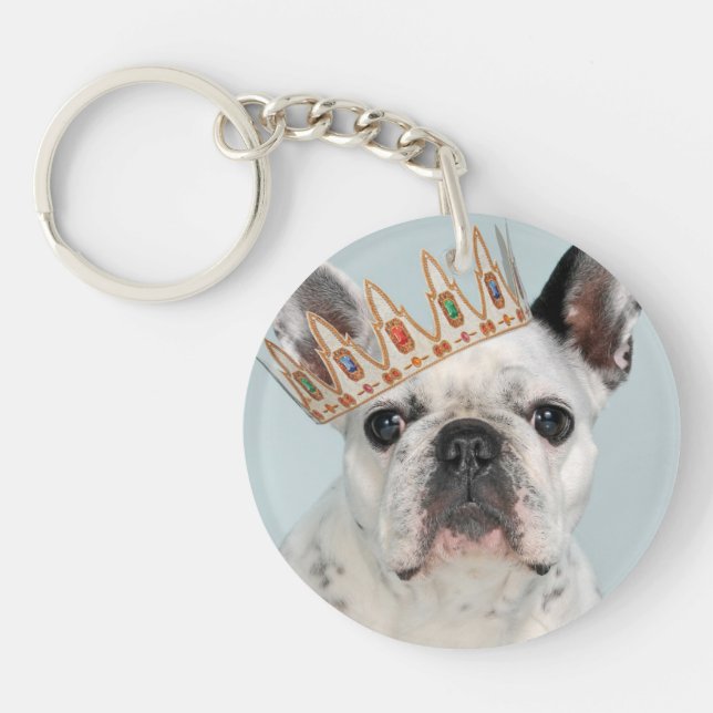 French Bulldog with Crown Keychain (Front)