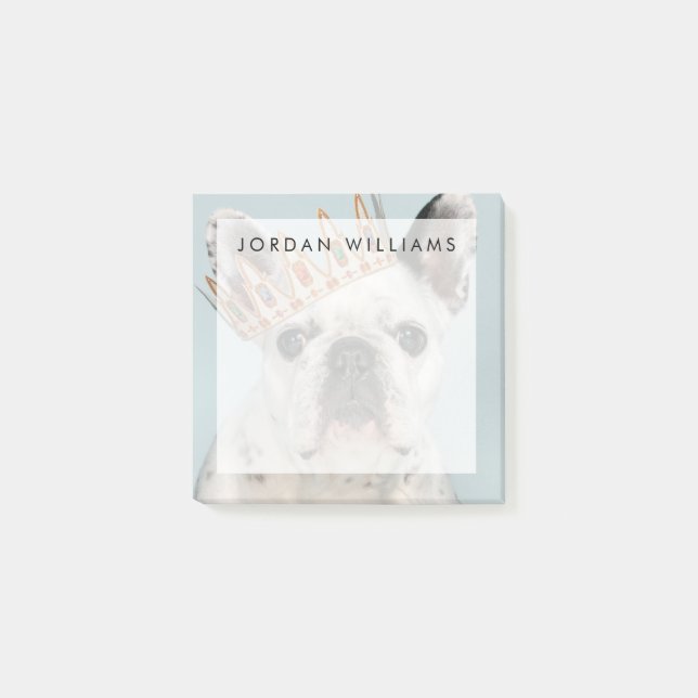 French Bulldog with Crown Post-it Notes (Front)