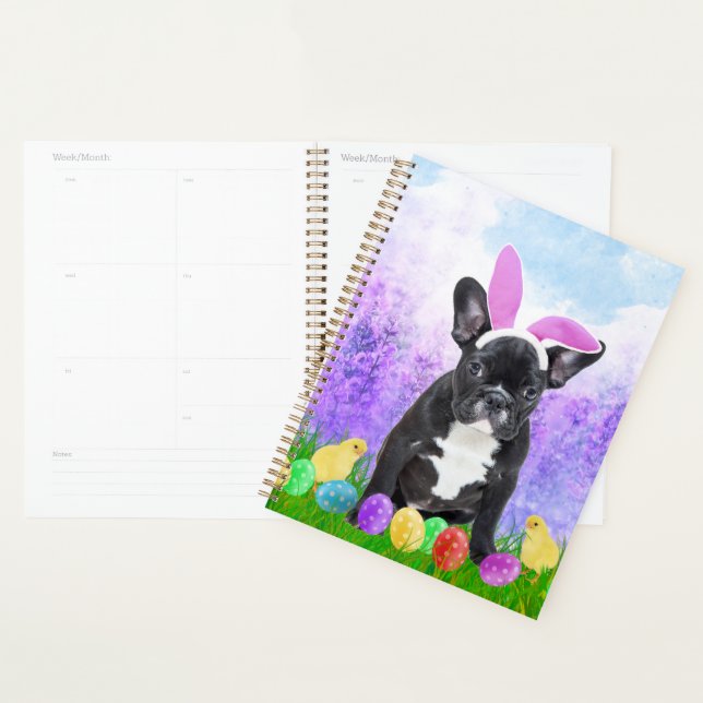 French Bulldog with Easter Eggs Bunny Chicks Planner (Display)