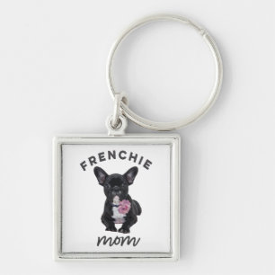 French Bulldog With Flower Gift For Dog Lover Keychain