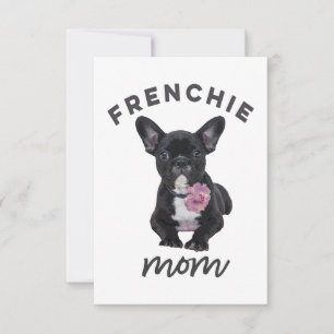 French Bulldog With Flower Gift For Dog Lover RSVP Card
