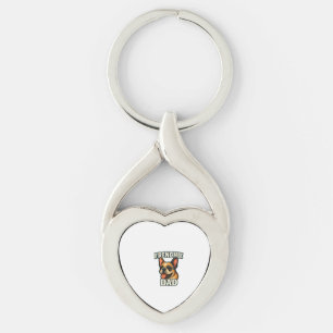 French Bulldog with FRENCHIE DADText for dog lover Keychain