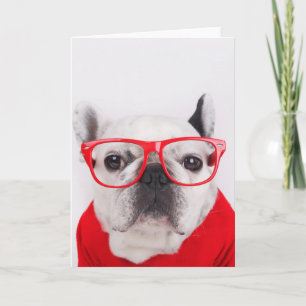 French Bulldog with Glasses and Shirt Card